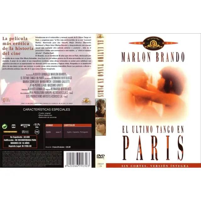 Último Tango En París - Marlon Brando - B. Bertolucci - Dvd