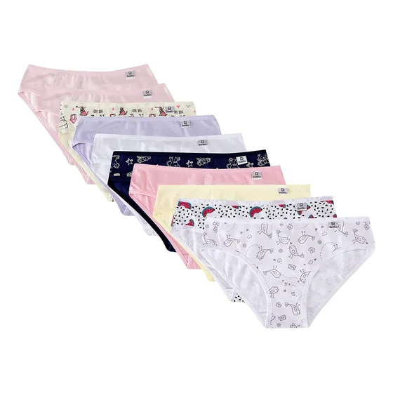 Kit Com 10 Calcinhas Infantil Menina Cotton Miss Delrio