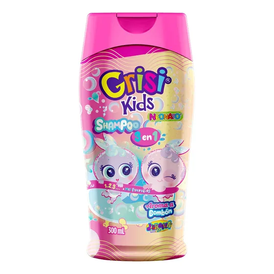 Shampoo 3 En 1 Kids Neonato Aroma A Bombón 300 Ml Grisi