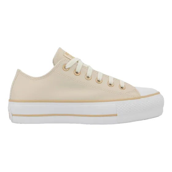 Tênis Feminino Converse All Star Platforma Couro Sint Bege