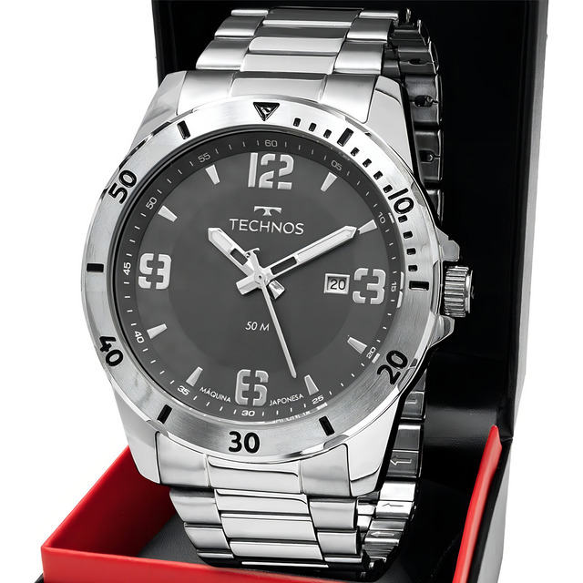 Relógio Technos Masculino Militar 2115myn/1f Aço Prova D'água Relógio Technos Masculino Militar 2115myn/1f Aço Prova D'água