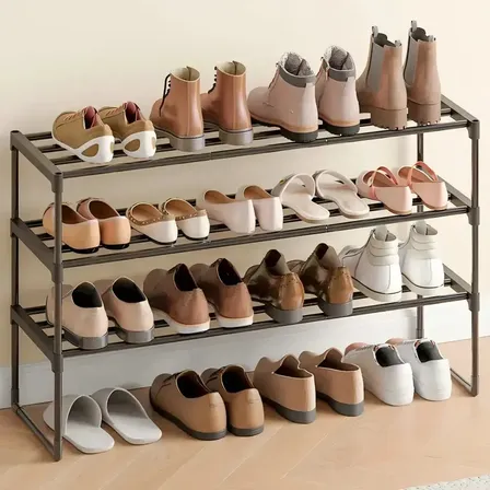 Songmics Sapateira Organizadora de Metal com 3 Prateleiras para 20 Pares, Estante para Sapatos para Hall de Entrada e Quarto