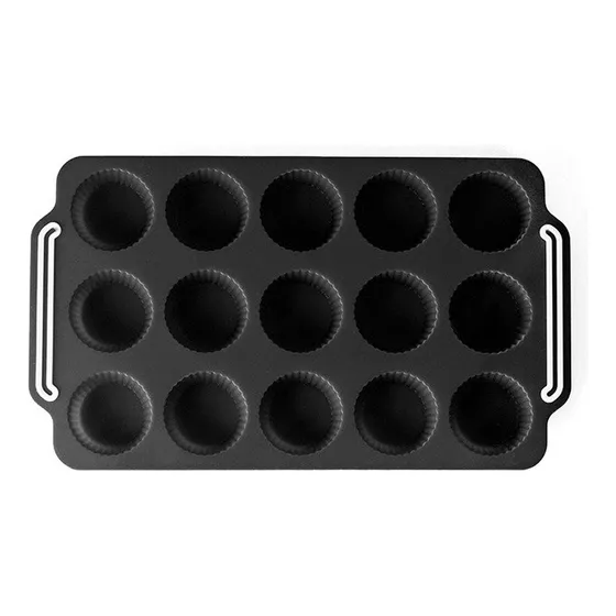 Molde Tarteletas De Silicona + Cortante Moldeador Color Negro