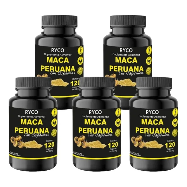 5x Maca Peruana 120 Cápsulas Original- Envio Já