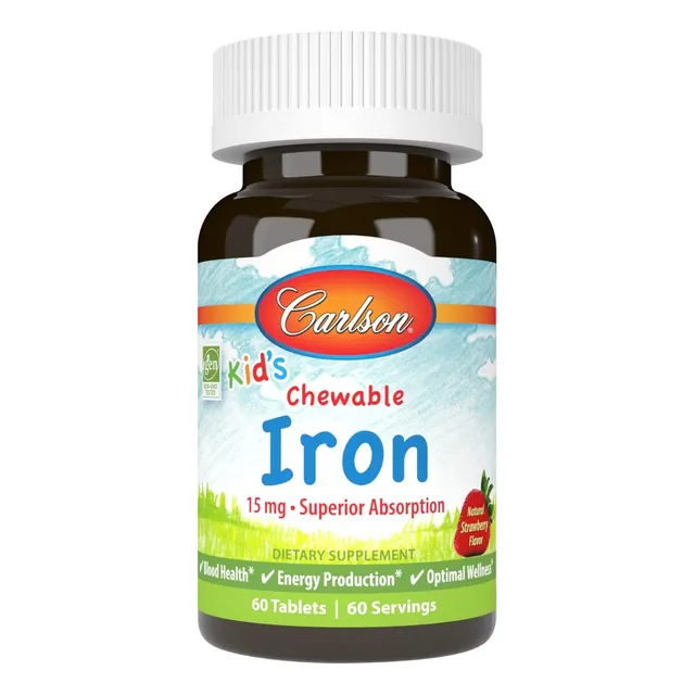 Hierro 15 Mg Para Niños Carlson 60 Tabletas Masticables