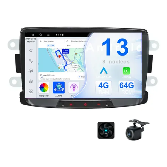 Estéreo 4+64g Android Para Renault Duster Logan Oroch Captur