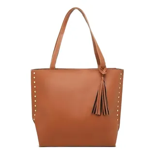 Bolsa De Ombro Grande Feminina Trabalho Passeio Linda Couro Cor Caramelo Desenho Do Tecido Liso Bolsa De Ombro Grande Feminina Trabalho Passeio Linda Couro Cor Caramelo Desenho Do Tecido Liso