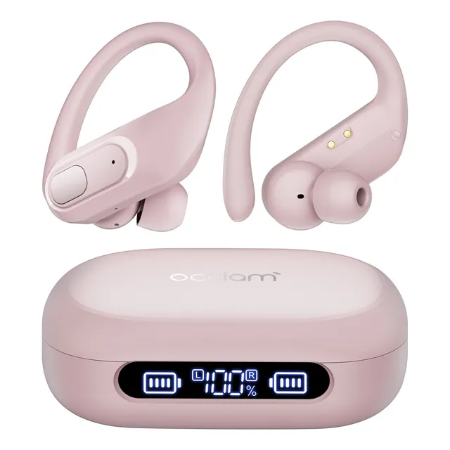 Audífonos Inalámbricos Occiam T9 In Ear 96H Autonomía Bluetooth 5.4 Cancelación de Ruido HI-FI Conexión Rápid Color Rosa a Control Táctil IPX5 Type-C
