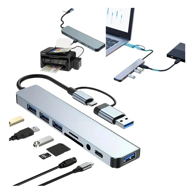 Usb C Multipuerto Windows Adaptador Tarjeta Sd Hub Multiple
