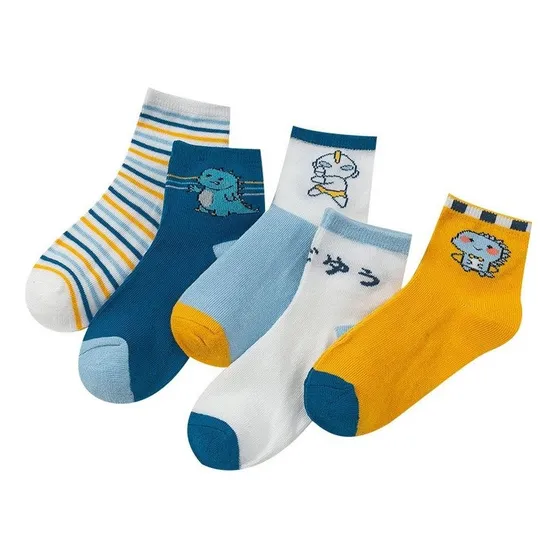 12 Pares Calcetines Largas Niño Dibujos Con Diseño Algodón