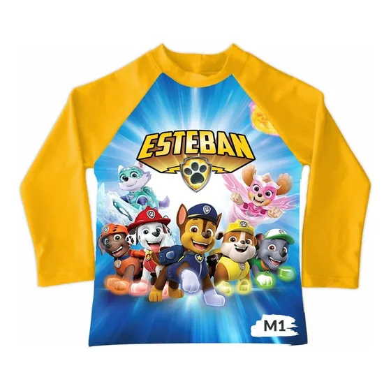 Playera Piscina Playa Baño Niño Paw Patrol Patrulla Canina 