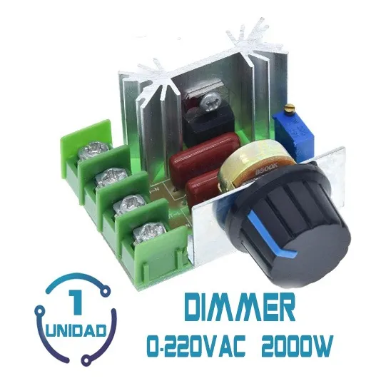 1 Dimmer Variador De Pontencia Velocidad Scr 0-220vac 2000w 