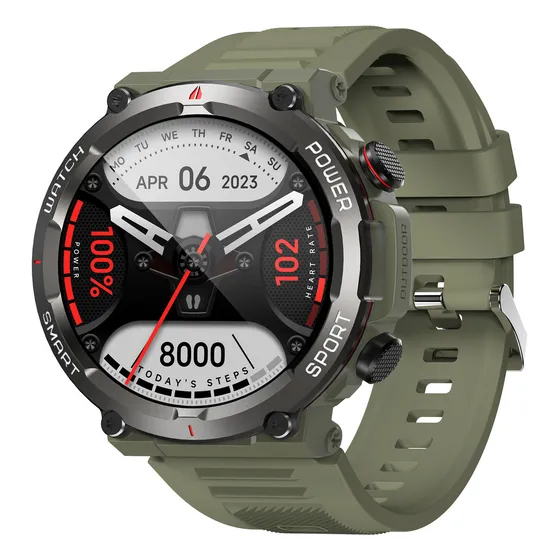Reloj Smartwatch Blackview W50 Lcd 1,96 Reloj Inteligente Hombre Ejercito Verde Bluetooth 5.3 Llamada