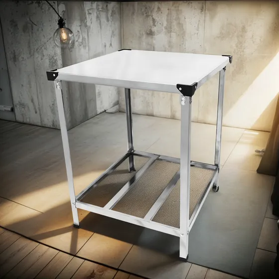 Mesa Bancada 70x70 Cm Aço Inox Serviço Manipulacao E Preparo