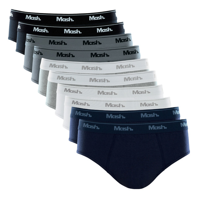 Kit Com 10 Cuecas Slip Mash Básica Masculina Algodão Oferta Kit Com 10 Cuecas Slip Mash Básica Masculina Algodão Oferta
