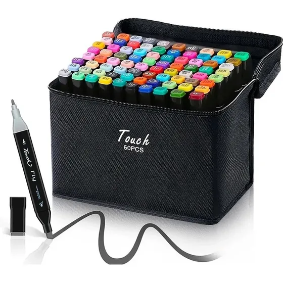 Marcadores De Diseño Touch Doble Punta Permanente 60 Pcs