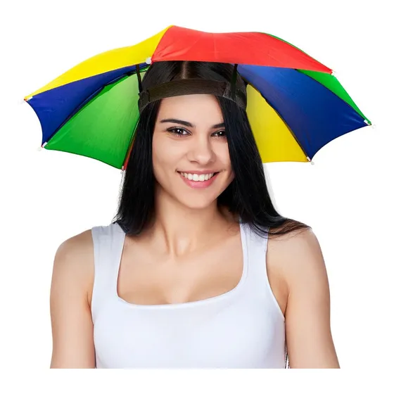 Sombrero Tipo Paragua Cabeza Multicolor Quitasol/lluvias