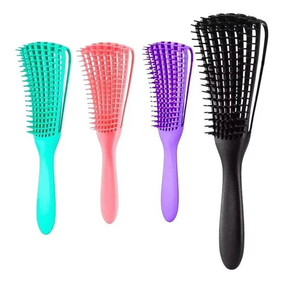 Escova Para Cabelo Cacho Pente Polvo Todo Cabelo Desembaraça Cor Variadas