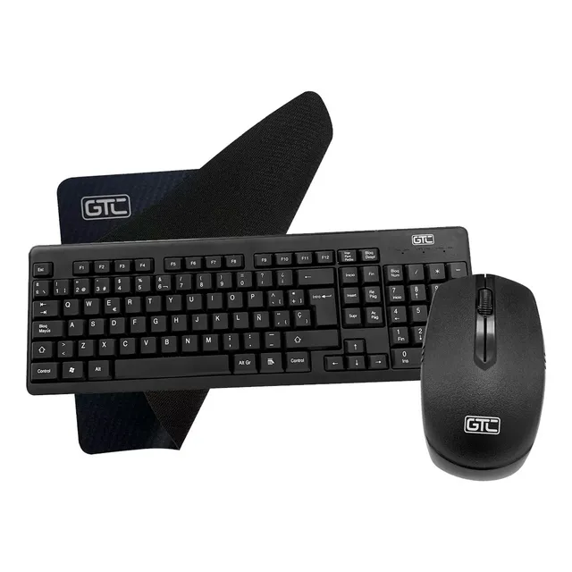 Combo Inalámbrico Teclado, Mouse, Mousepad Ideal Oficina Color del mouse Negro Color del teclado Negro