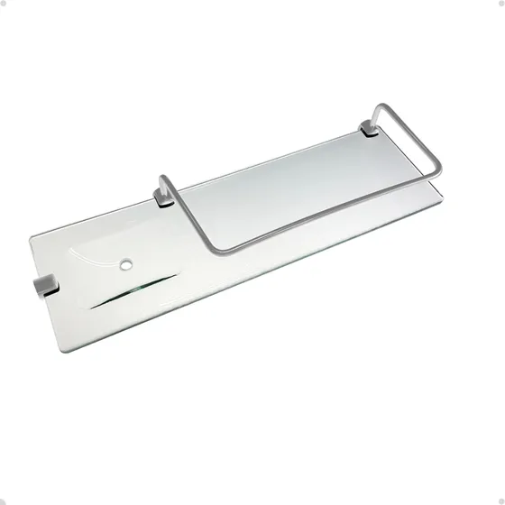 Porta Shampoo De Vidro Com Saboneteira E Grade 12x40cm - 8mm