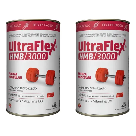 PACK X2 Suplemento en polvo TRB Pharma Ultraflex Colágeno hidrolizado sabor frutos rojos x 420g