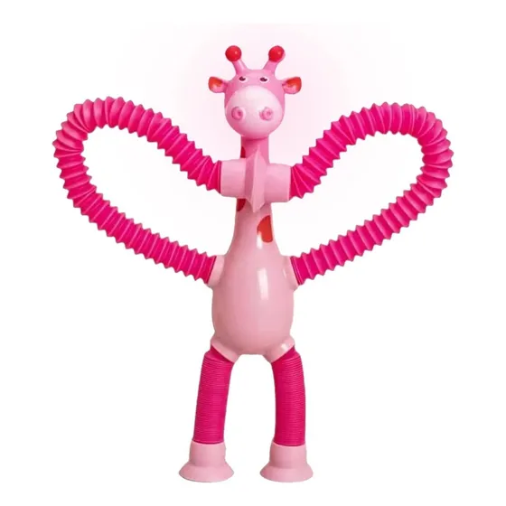 Jirafa C/ Luz Y Ventosa Tubo Pop Estirar Y Conectar Flexible
