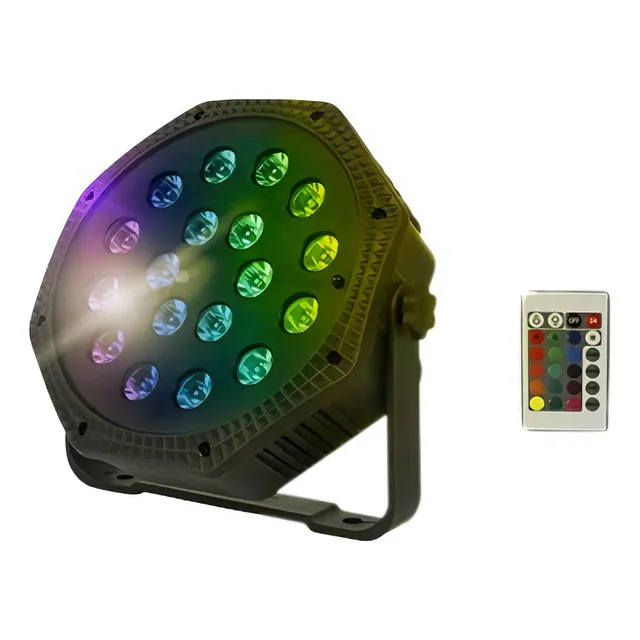Cañon De Luces Led Rgb Destellador Multicolor Control 4 Pzas