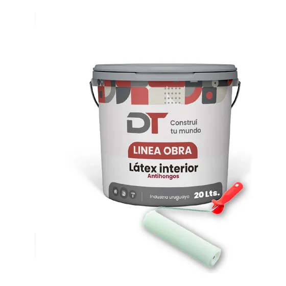 Pintura Latex Interior Antihongos 20 Lts + Rodillo Color Blanco
