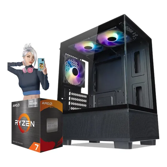 Pc Gab Gamer Vidrio Amd Ryzen 5700g 32gb 960gb Cooler Rgb