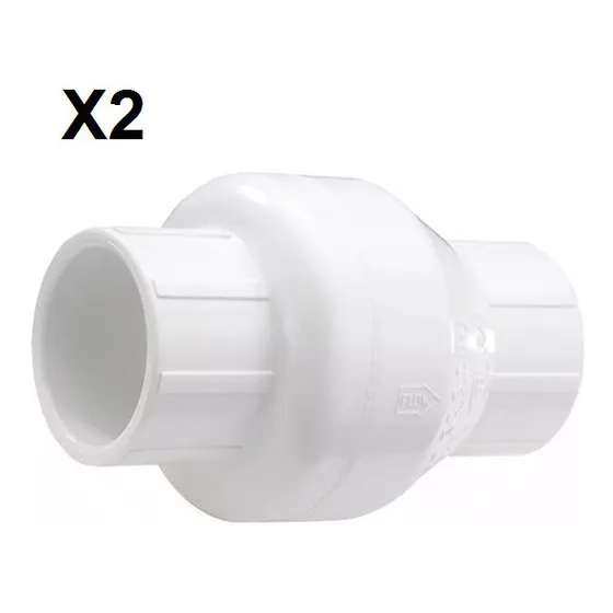 Valvula Check Pvc 1 PuLG 200 Psi Pega Blanco Resorte 3 Pzs