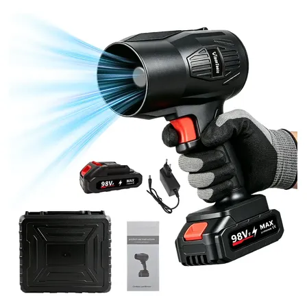 Soprador De Folhas Portatil Sem Fio Turbo A Bateria-98vf Preto 127/220v