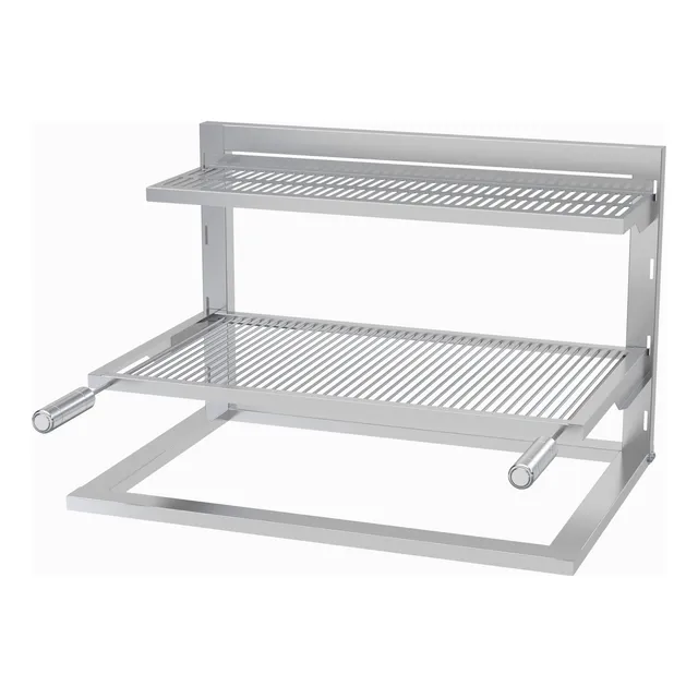Suporte Inox Para Churrasqueira 5 Espetos Grelha Uruguaia
