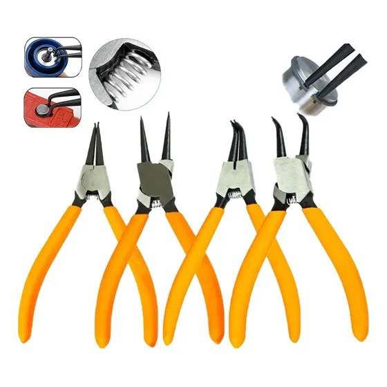 Kit De Alicates Para Anéis 7 Pol Jogo Com 4 Peças Extrator