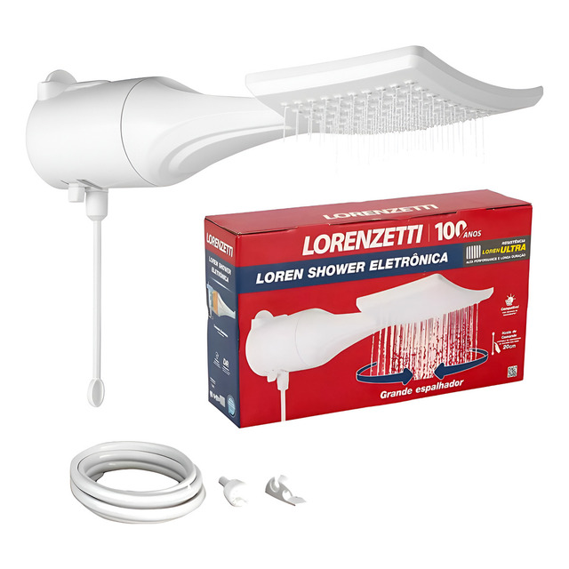 Chuveiro Lorenzetti Loren Shower Ultra Eletrônico Branco 7500w 220v 7.5 Kw