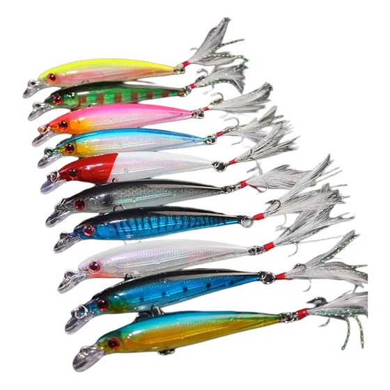 Pack 10 Señuelos De Pesca Lago Mar Minnow Lenguado Salmón Varios Colores