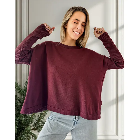 Sweater Bremer Lulyna Con Tajo Mujer Amplio