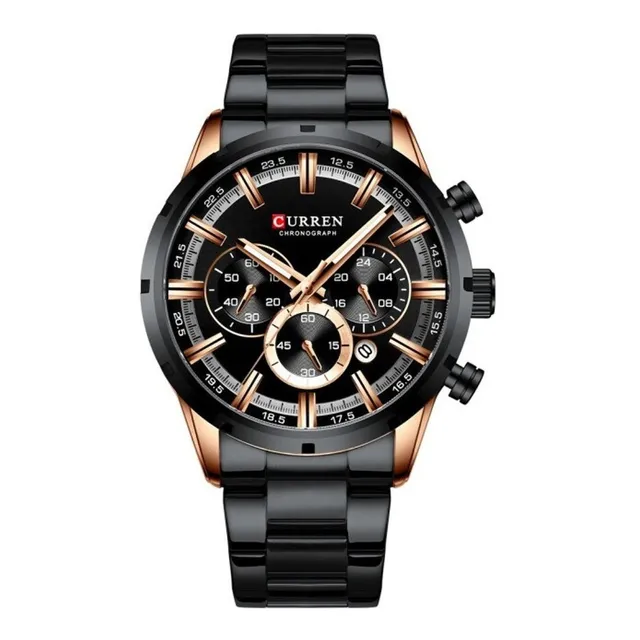 Reloj Curren 8355 negro funcional original de acero inoxidable