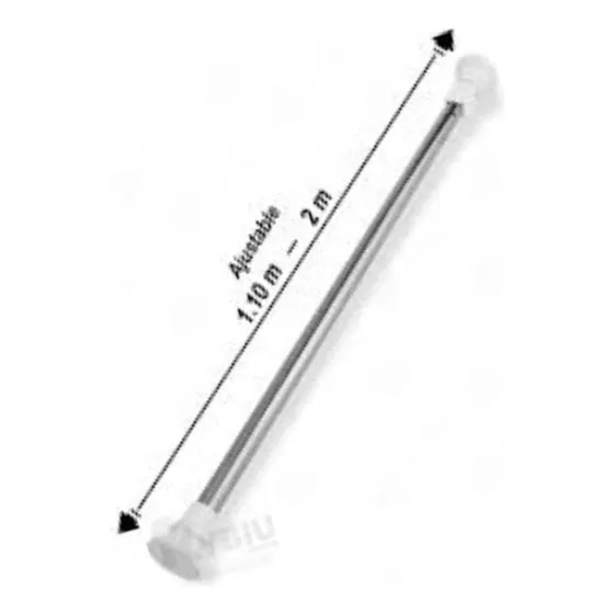 Tubo Extensible Para Cortinas De Baño 110 - 200 Cm Aluminio 