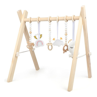 Gimnasio Madera Para Bebé Con 6 Juguete Interactivo Plegable Gimnasio Madera Para Bebé Con 6 Juguete Interactivo Plegable