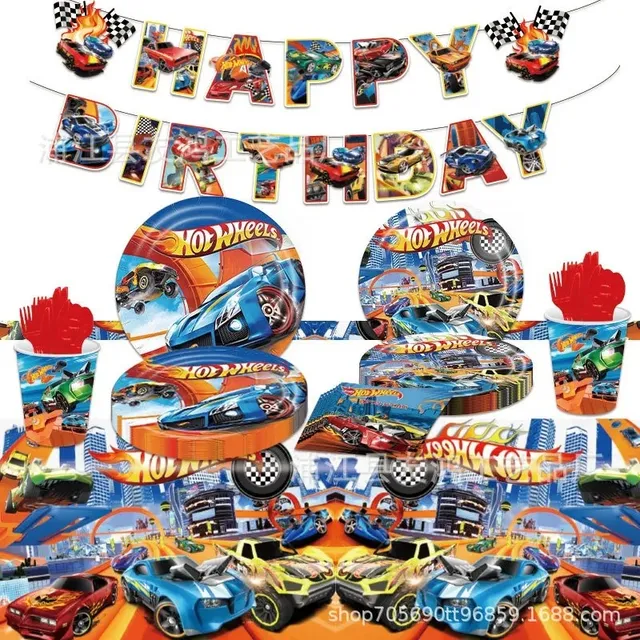 Set Cumpleaños Hot Whells Autos Cotillon Sorpresa Mas Globos