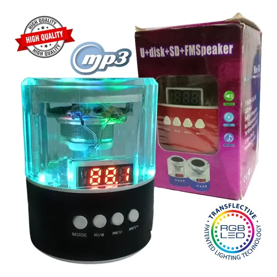 Reproductor Mini Corneta Lampara Led Rgb Mp3 Fm Usb Micro Sd