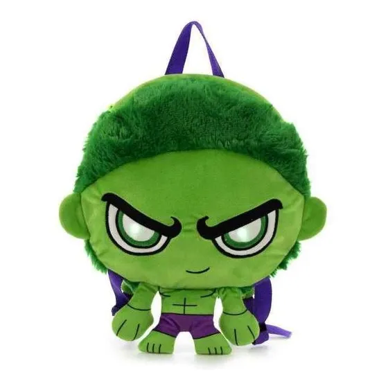 Mochila Marvel Avengers Hulk Con Luz Led Y Pelo 35cm
