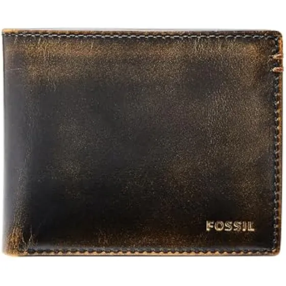 Fossil Billetera De Cuero Wade Para Hombre Con