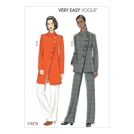 Vogue Patron Costura Para Mujer Diagonal Boton Across Pierna