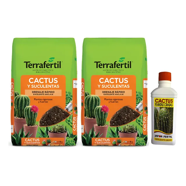 Combo Cactus Y Suculentas X2 + Ferti Para Cactus Valhalla