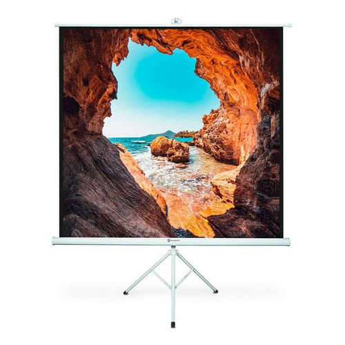 Tela De Projeção 70 Polegadas Com Tripé 180x180cm Cor Branca Goldentec