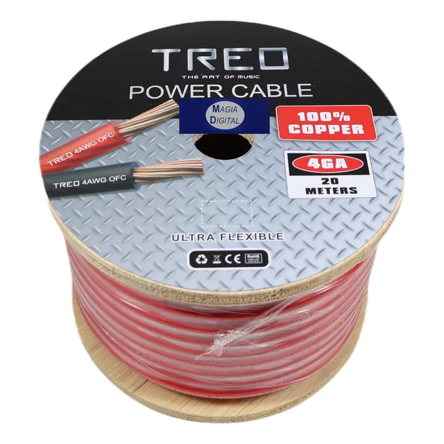 Cable Corriente Cal. 4 Treo Tr-pc420r Rollo 20mts 100% Cobre