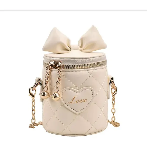 Cartera Infantil Eco Cuero Yesiimorena Love Con Asas Doradas Crema Eco Cuero Oro Dorado
