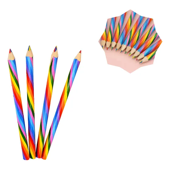 Lápices Multicolor Pack X 12 Lápiz Souvenir Color Arco Iris