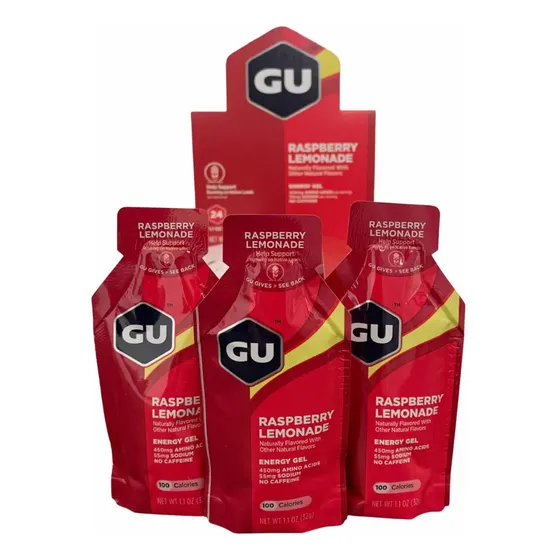 Gu Energy Gel 32grs Pack 12 Unidades Sabor Limonada De Frambuesa